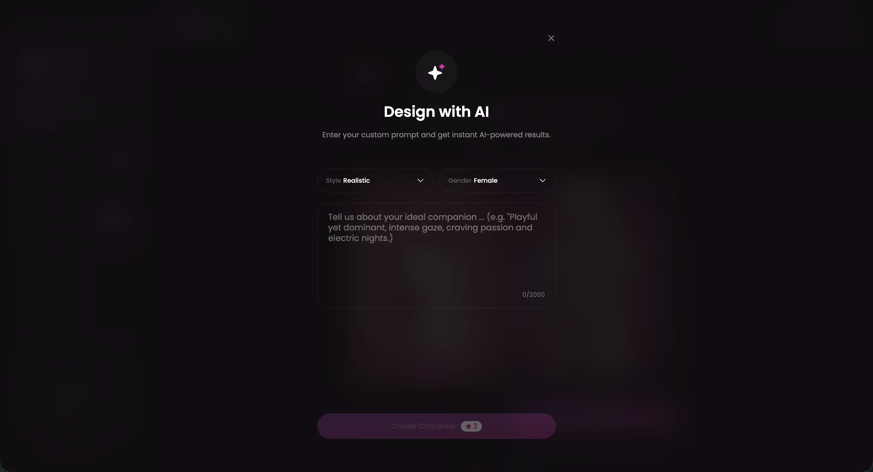 Design your ideal companion with AI